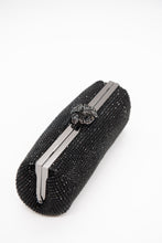 Load image into Gallery viewer, Black Crystal Mesh Clutch