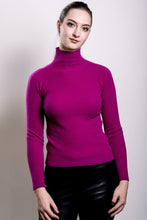 Load image into Gallery viewer, Cashmere Turtle Neck Sweater - Fuchsia