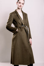 Load image into Gallery viewer, Demi-Couture Wool &amp; Silk Overcoat - Olive