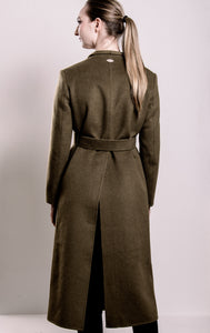 Demi-Couture Wool & Silk Overcoat - Olive