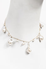 Load image into Gallery viewer, Graduated drop baroque pearl necklace with 14K gold filled chain