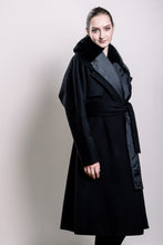 Load image into Gallery viewer, Demi-Couture Overcoat with Fur Collar - Black