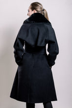 Load image into Gallery viewer, Demi-Couture Overcoat with Fur Collar - Black
