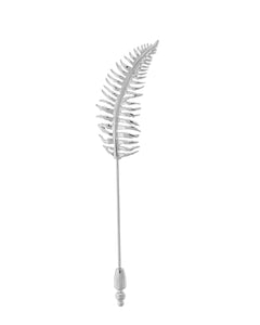 Rhodium Fern Lapel Pin