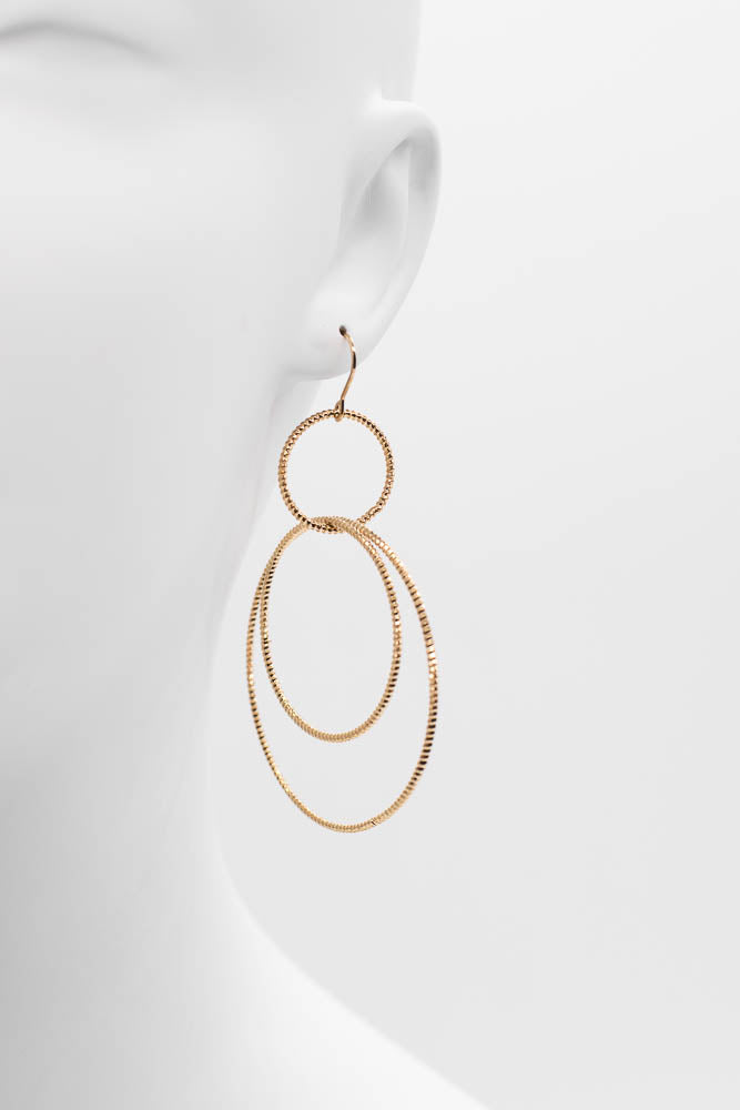 Three Layer Hoop Earrings