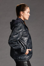 Load image into Gallery viewer, Reversible Camo Leather Bomber Jacket
