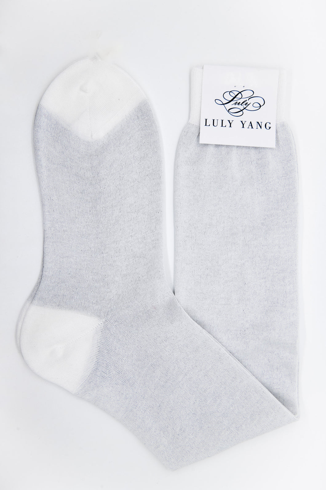 Womens Long Dress Socks - Silver