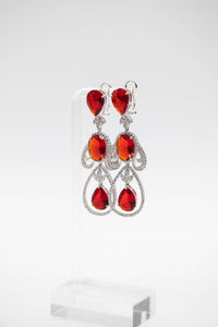 Ruby Pear Drop Earrings