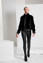 Load image into Gallery viewer, Shearling Bomber Jacket - Black