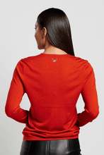 Load image into Gallery viewer, Silk Cashmere Relaxed Fit Crewneck - Burnt Orange