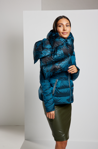 Signature Monarch Goose Down Puffer Scarf - Blue